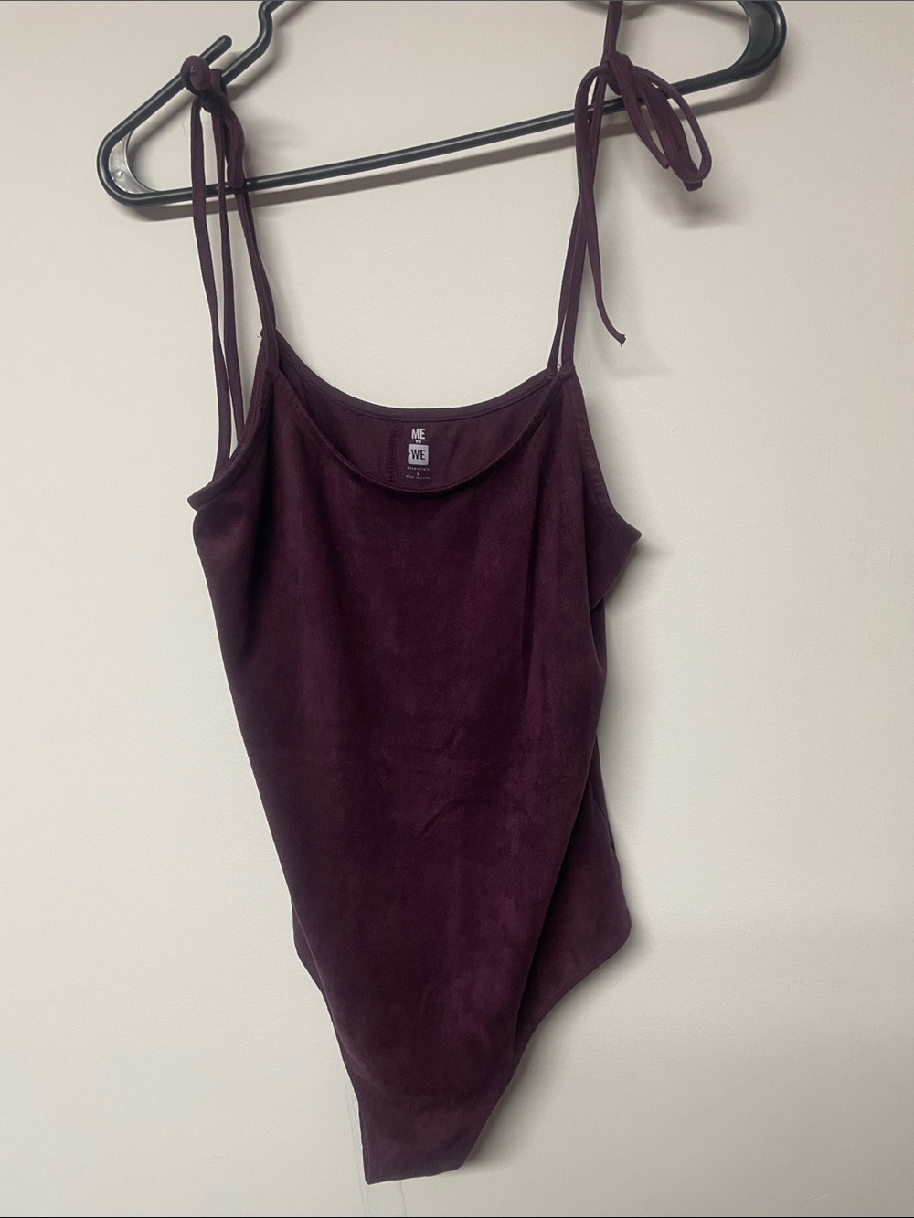 32. Me to We - Burgundy Tie-Shoulder Bodysuit